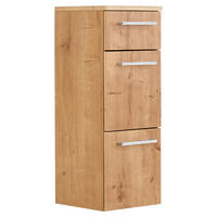 MIDISCHRANK 30/81,9/30 cm  - Chromfarben/Eichefarben, Design, Holzwerkstoff/Metall (30/81,9/30cm) - b-collection