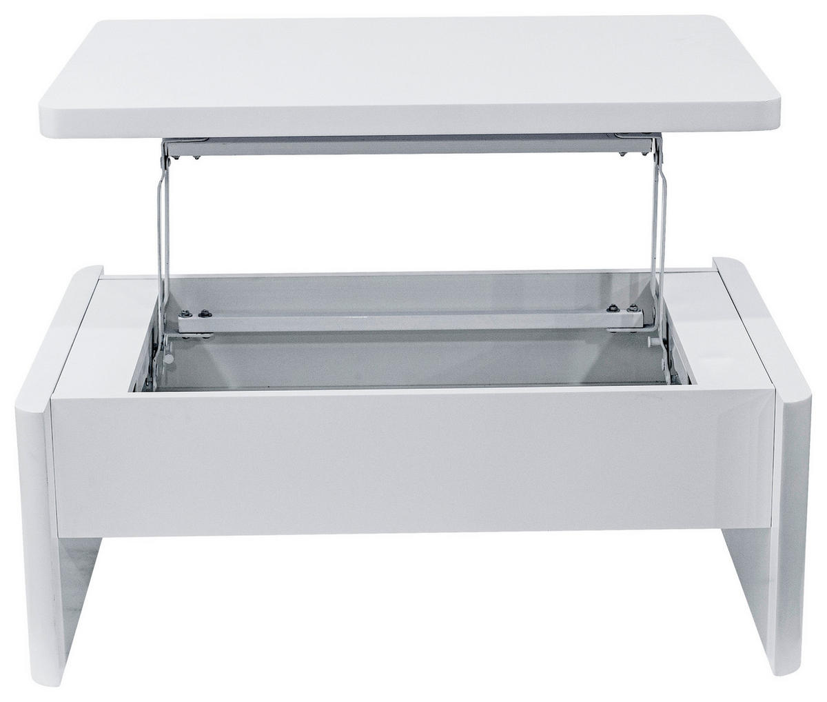 COUCHTISCH 90/60/38-63 cm rechteckig Weiß  - Weiß, KONVENTIONELL, Holzwerkstoff/Metall (90/60/38-63cm) - Xora