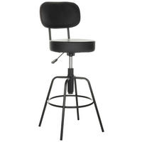 BARSKI STOL, črna  - črna, Basics, kovina/usnje (43/103-113/43cm) - MID.YOU