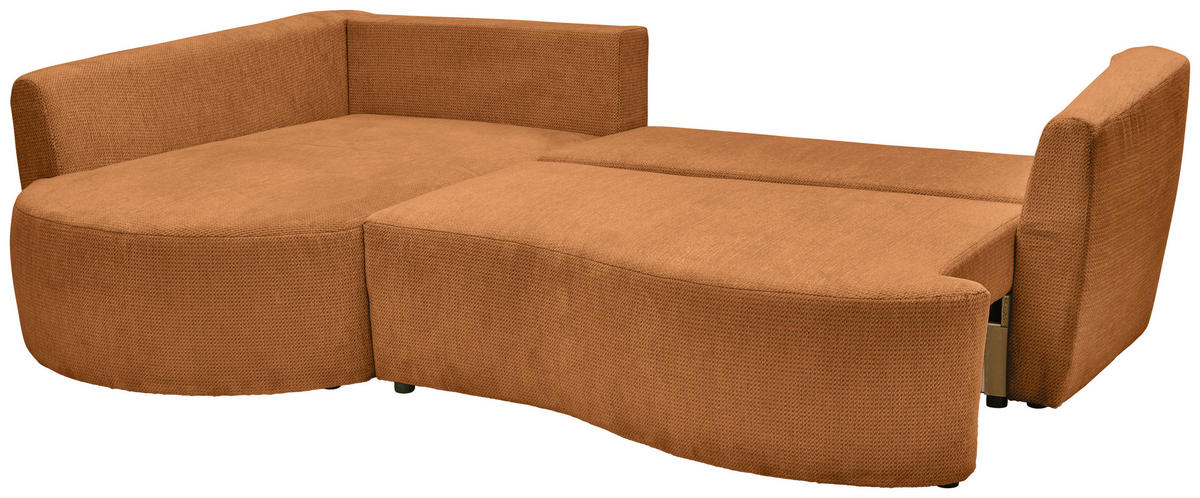 ECKSOFA Rostfarben Chenille  - Rostfarben/Schwarz, MODERN, Kunststoff/Textil (179/287cm) - Carryhome
