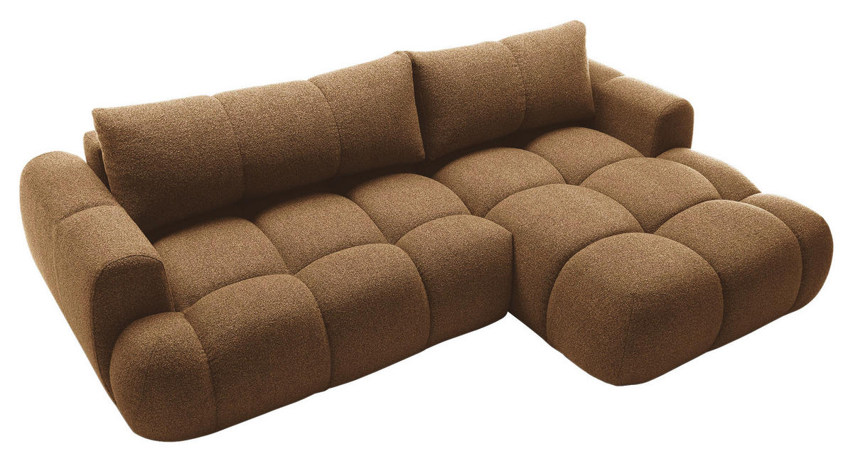 ECKSOFA Dunkelbraun Struktur  - Dunkelbraun/Schwarz, KONVENTIONELL, Kunststoff/Textil (272/172cm) - Carryhome