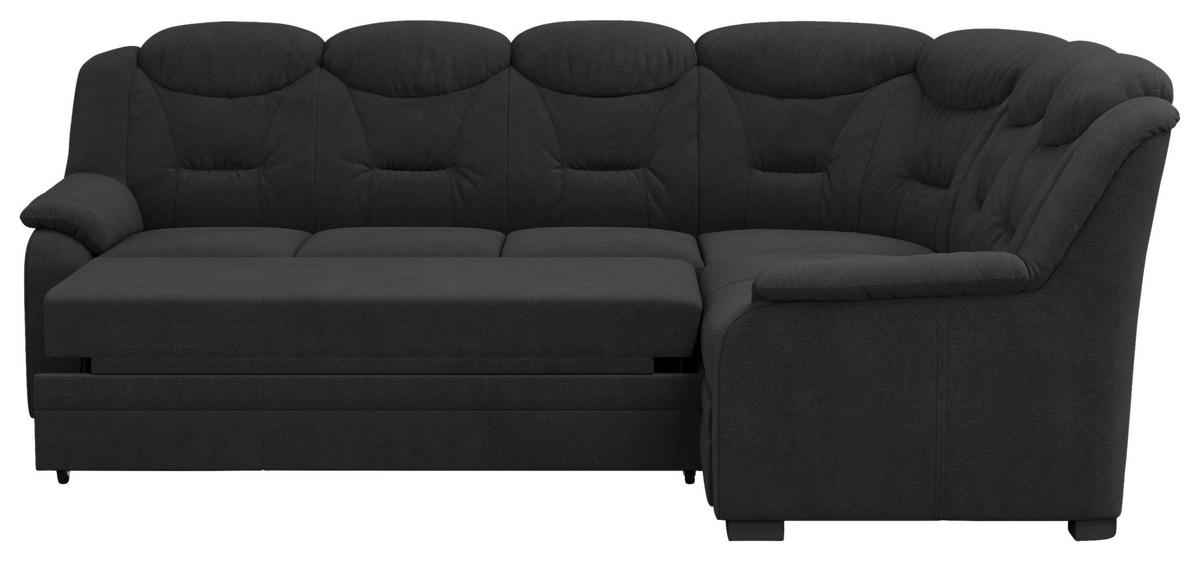 ECKSOFA in Chenille Schwarz  263/211 cm  - Schwarz, Basics, Kunststoff/Textil (263/211cm) - MID.YOU