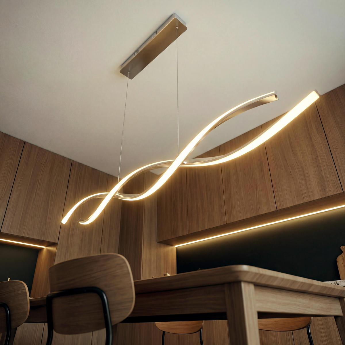 LED-HÄNGELEUCHTE Polina 110/8/140 cm  - Nickelfarben, Design, Metall (110/8/140cm)