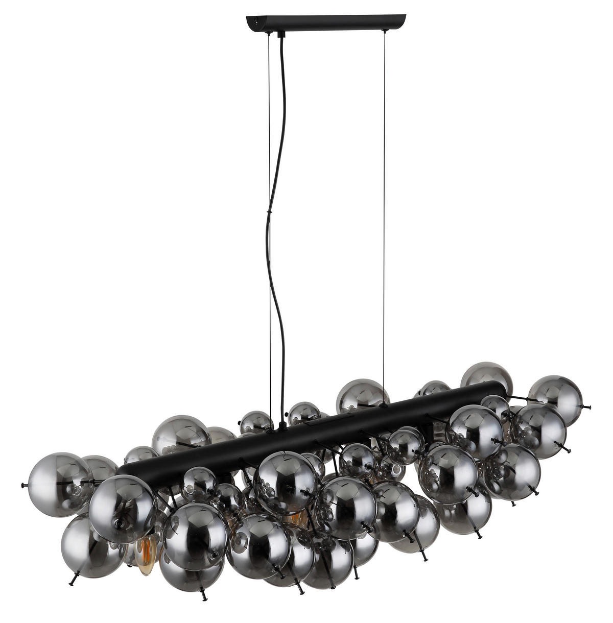 HÄNGELEUCHTE  103/47 cm   - Schwarz, Design, Glas/Metall (103/47cm) - Globo