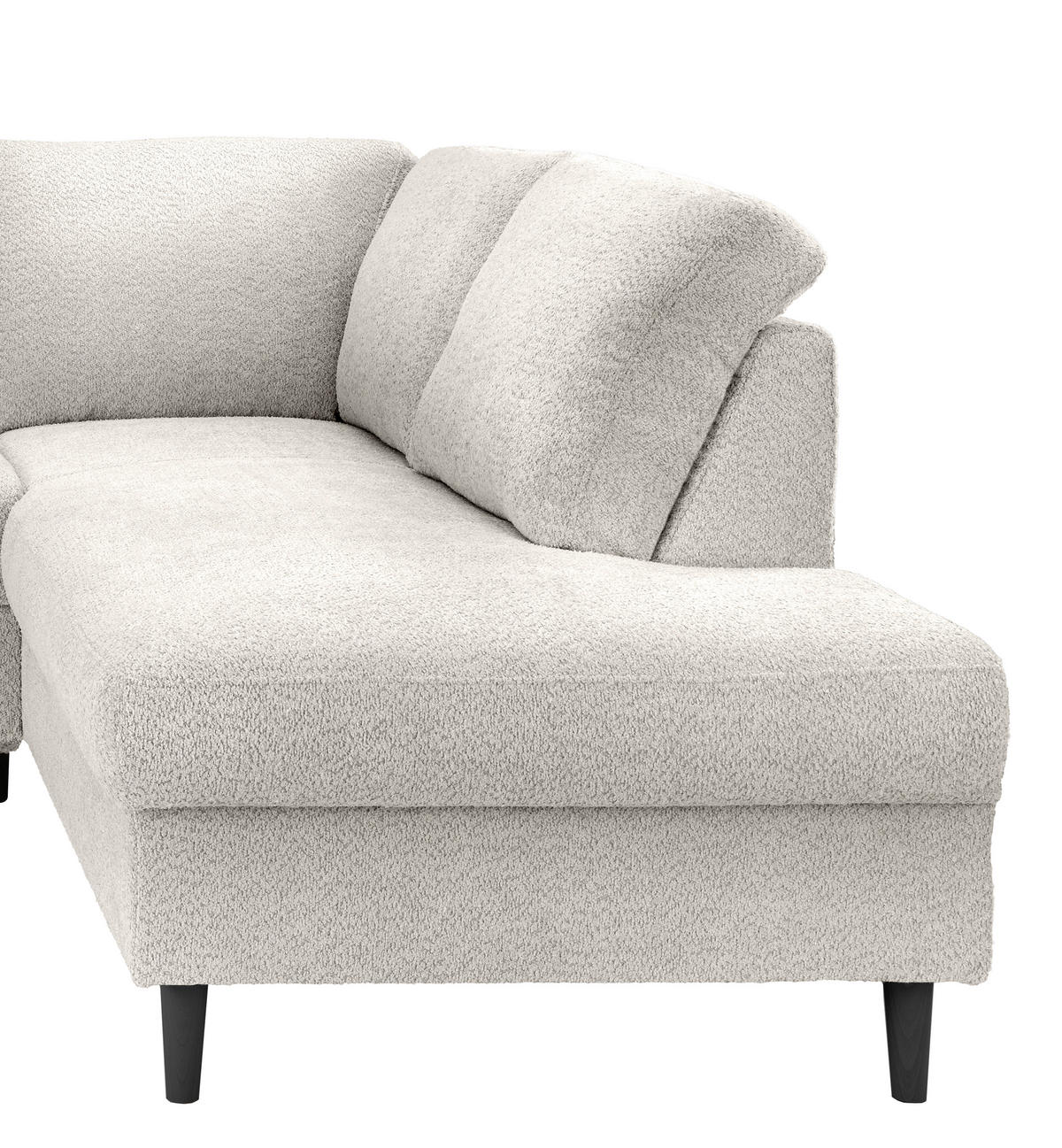 ECKSCHLAFSOFA in Weiss Textil   - Weiss/Schwarz, Modern, Holz/Textil (242/200cm) - Livetastic