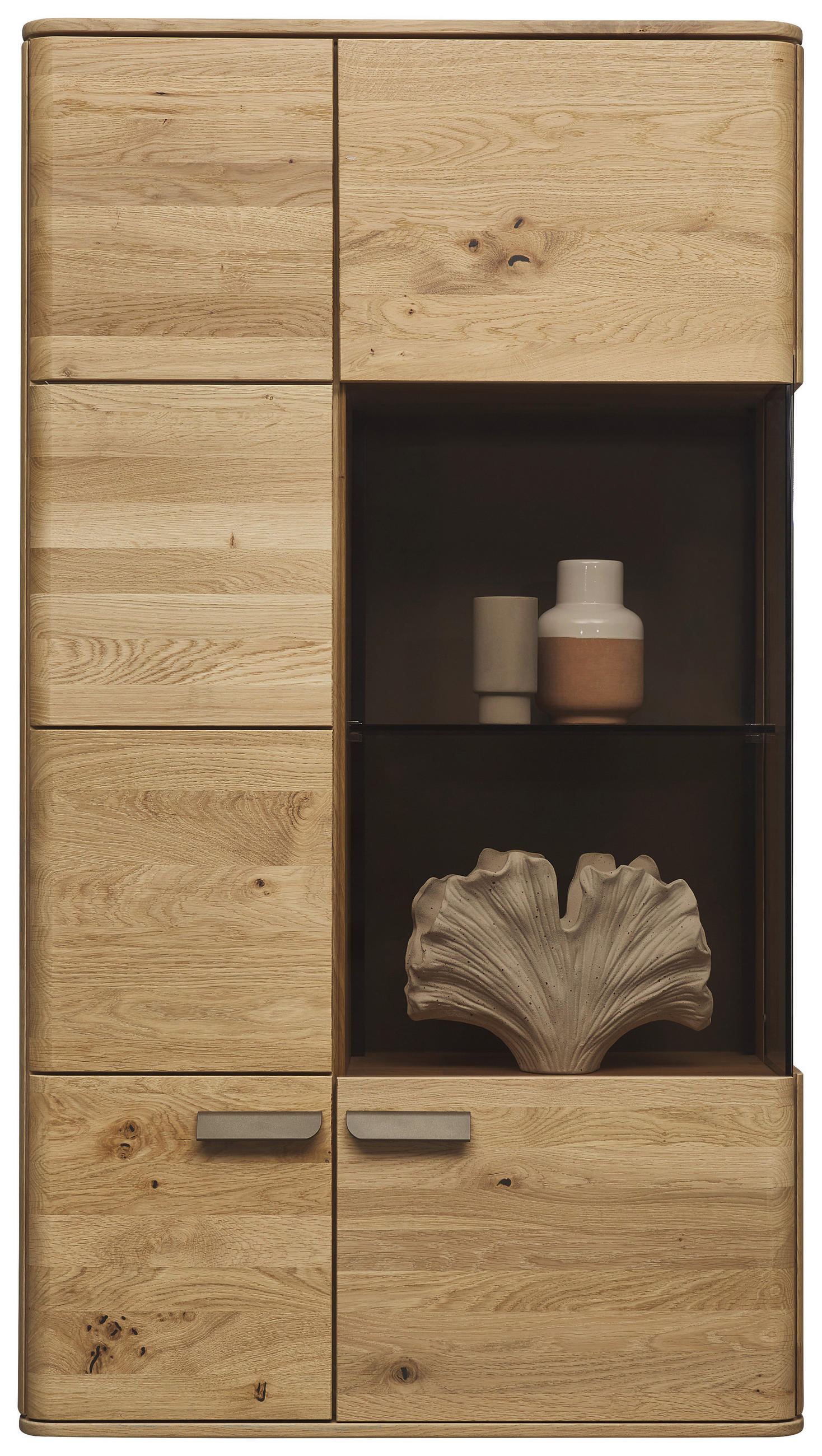 HÄNGEVITRINE in Wildeiche   - Wildeiche/Bronzefarben, Natur, Glas/Holz (76,9/137,8/37,1cm) - Valnatura