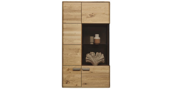 HÄNGEVITRINE in Wildeiche   - Wildeiche/Bronzefarben, Natur, Glas/Holz (76,9/137,8/37,1cm) - Valnatura