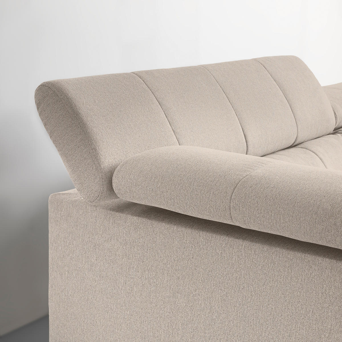 ECKSOFA in Chenille Beige  - Beige/Schwarz, Modern, Textil/Metall (201/296cm) - Livetastic