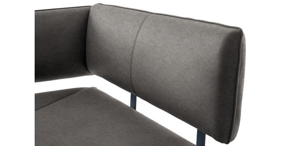 ECKBANK 205/165 cm  in Schwarz, Dunkelgrau  - Dunkelgrau/Schwarz, MODERN, Textil/Metall (205/165cm) - Cantus