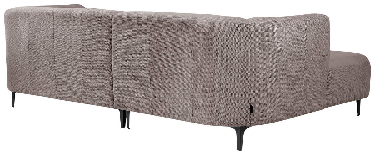 ECKSOFA in Struktur Taupe  - Taupe/Schwarz, Design, Textil/Metall (158/247cm) - MID.YOU