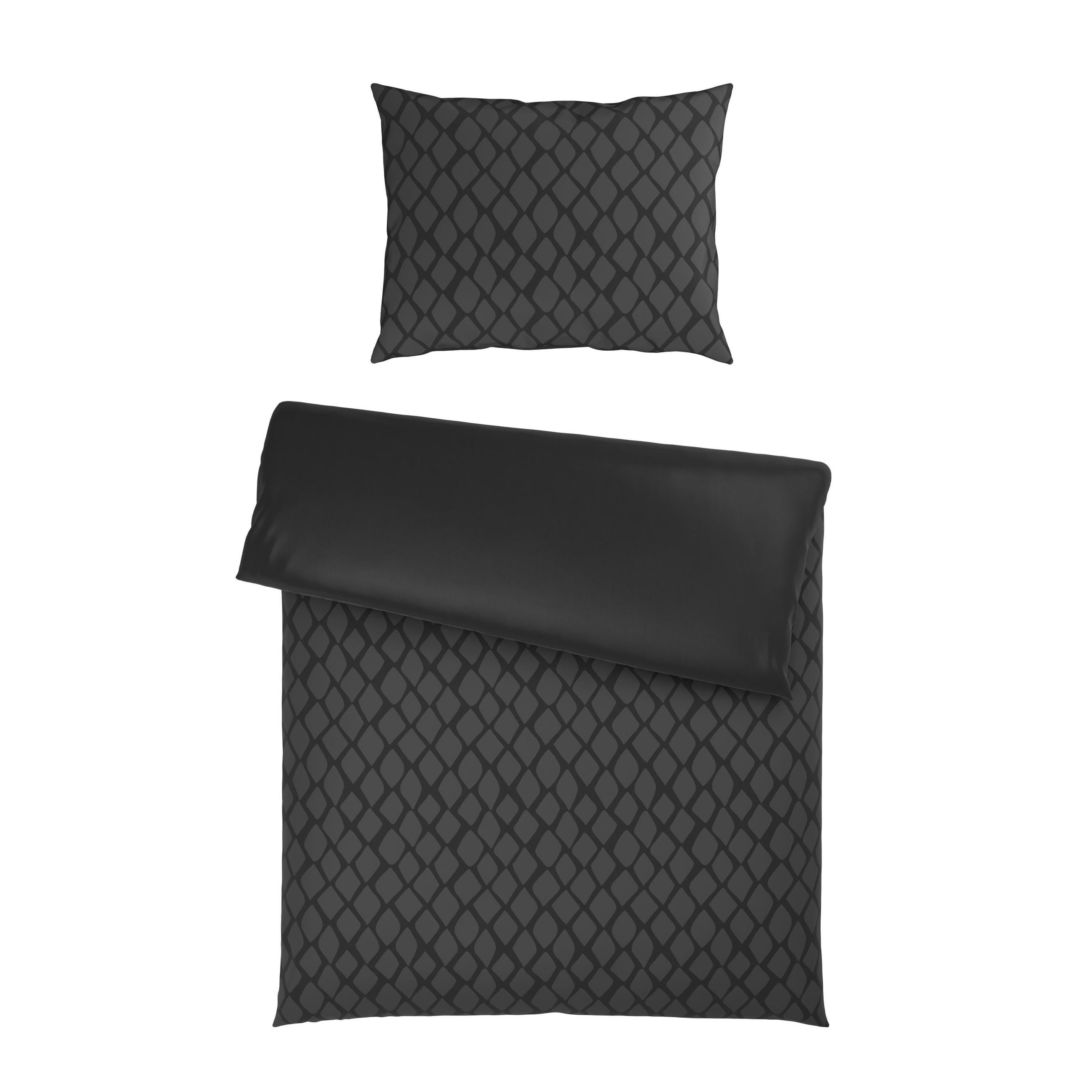 E-shop Dieter Knoll OBOJSTRANNÁ POSTEĽNÁ BIELIZEŇ, satén, antracitová, 140/200 cm