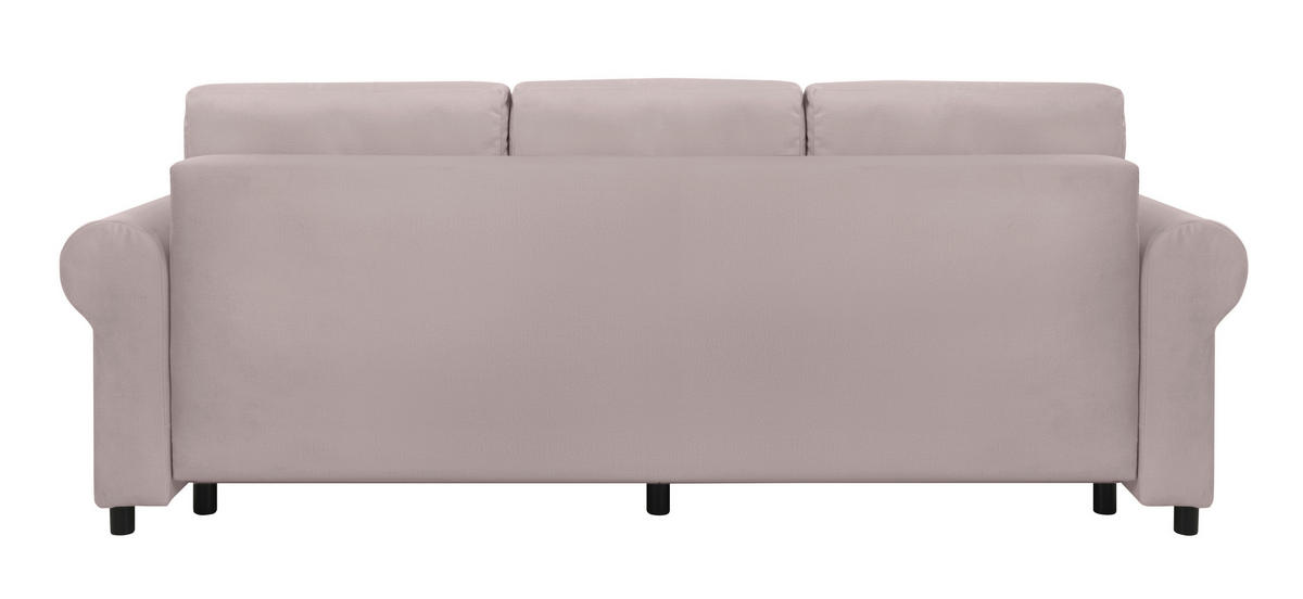 SCHLAFSOFA  mit Bettkasten erhältlich, Liegefunktion, Rücken echt, Armteil links, Armteil rechts Taupe  - Taupe/Buchefarben, Design, Holz/Textil (240/94/98cm) - MID.YOU