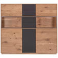 HIGHBOARD  in 154/138/42 cm  - Eichefarben/Anthrazit, Natur, Glas/Holz (154/138/42cm) - Waldwelt
