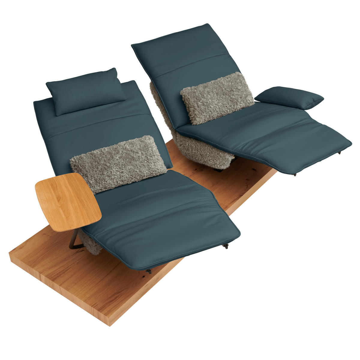 2-SITZER-SOFA  in Hochflor Echtleder Opal, Greige  - Greige/Opal, Design, Leder/Holz (240/65/104cm) - Koinor