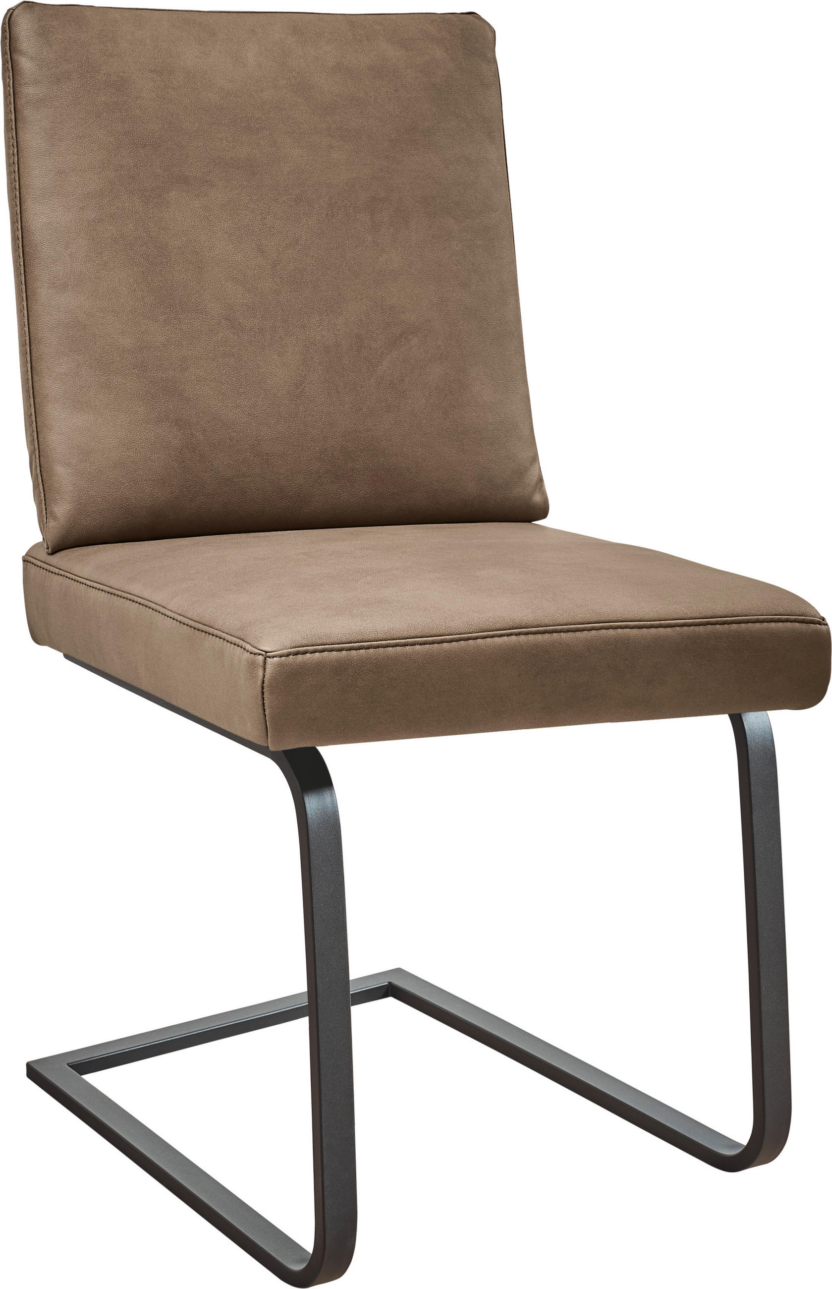 SCHWINGSTUHL  in Stahl Mikrofaser  - Taupe/Schwarz, Design, Textil/Metall (46/92/60cm) - Dieter Knoll