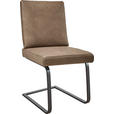 SCHWINGSTUHL  in Stahl Mikrofaser  - Taupe/Schwarz, Design, Textil/Metall (46/92/60cm) - Dieter Knoll