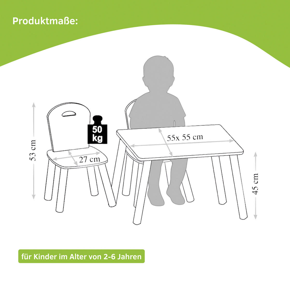KINDERSITZGRUPPE Grau, Weiß  - Weiß/Grau, Basics, Holzwerkstoff - Kesper