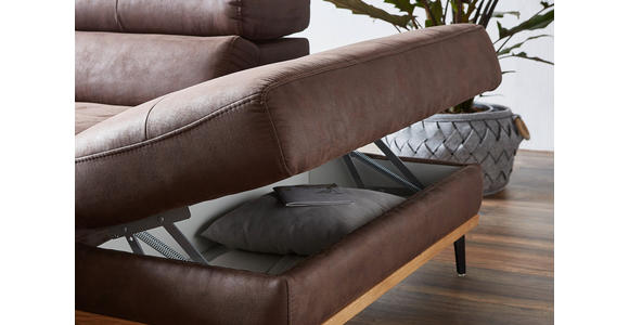 ECKSOFA in Webstoff Creme 282/226 cm - Creme/Schwarz, Natur, Holz/Textil (282/226cm) - Novel