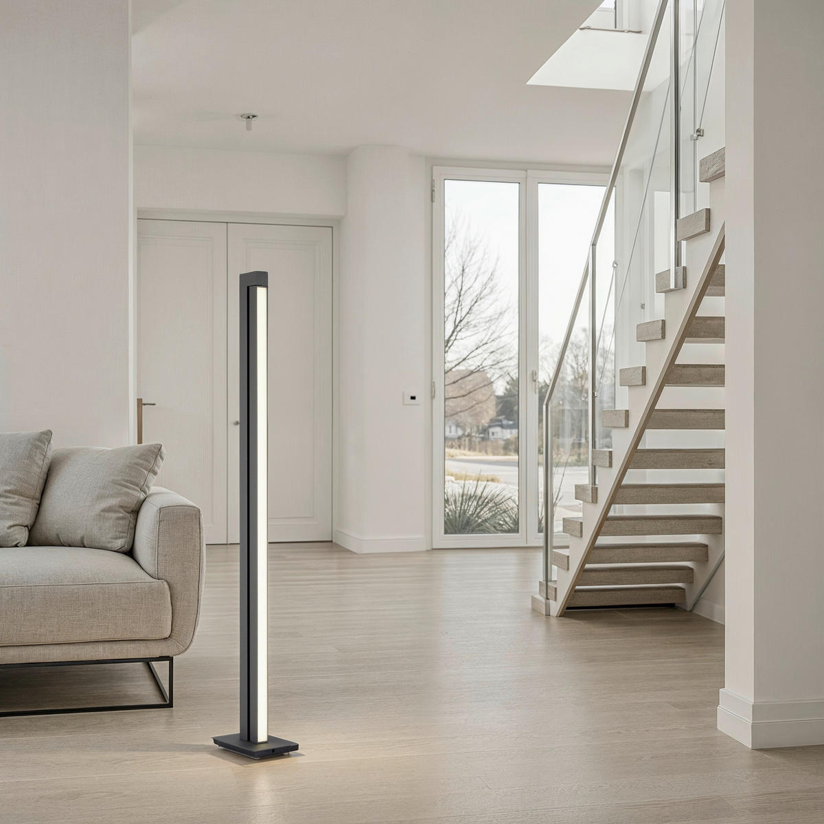 LED-STEHLEUCHTE    - Anthrazit, Design, Kunststoff/Metall (140cm) - Neuhaus PURE