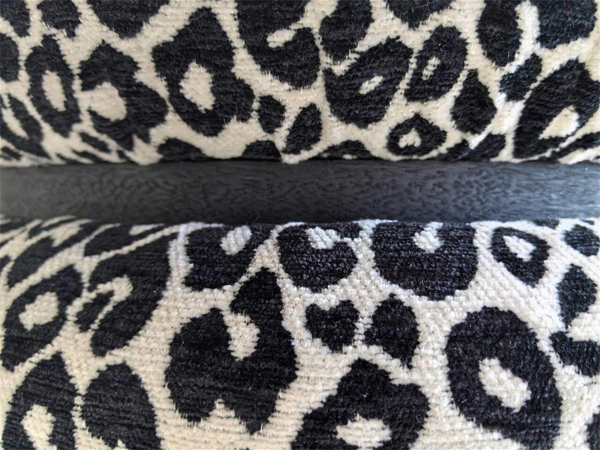 Taburet din lemn, textil, material pe bază de lemn, negru, alb - alb/negru, Basics, lemn/textil (44/42/44cm) - Carryhome