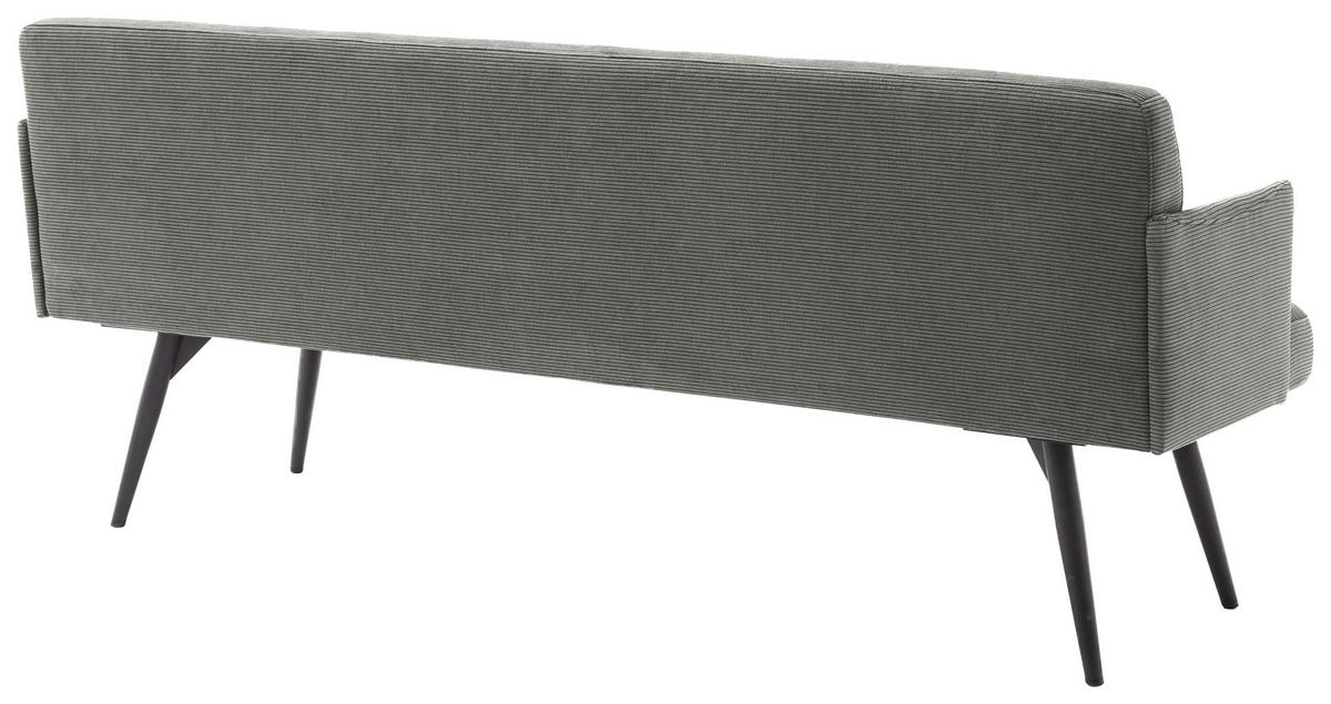 SITZBANK 206/85/69 cm Cord Anthrazit Metall  - Anthrazit/Schwarz, Design, Textil/Metall (206/85/69cm) - Johann Jakob