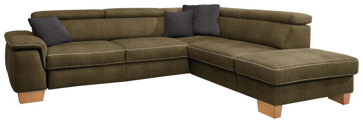 ECKSOFA in Mikrofaser  - Eichefarben/Beige, Natur, Holz/Textil (273/226cm) - Beldomo System
