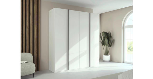 DREHTÜRENSCHRANK 201/235/61 cm,  in Weiß, 4-türig  - Graphitfarben/Weiß, Basics, Holzwerkstoff/Metall (201/235/61cm) - Novel