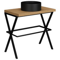 WASCHTISCHKOMBI 80 cm  - Eichefarben/Schwarz, Design, Glas/Keramik (80cm) - Voleo