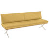 SITZBANK in Holz, Metall, Leder Gelb, Edelstahlfarben  - Edelstahlfarben/Gelb, Design, Leder/Holz (214/88/66cm) - Koinor
