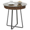 BEISTELLTISCH 52/52/52 cm Kerneiche vollmassiv Anthrazit, Eichefarben, Bronzefarben rund  - Eichefarben/Anthrazit, Design, Glas/Holz (52/52/52cm) - Valnatura