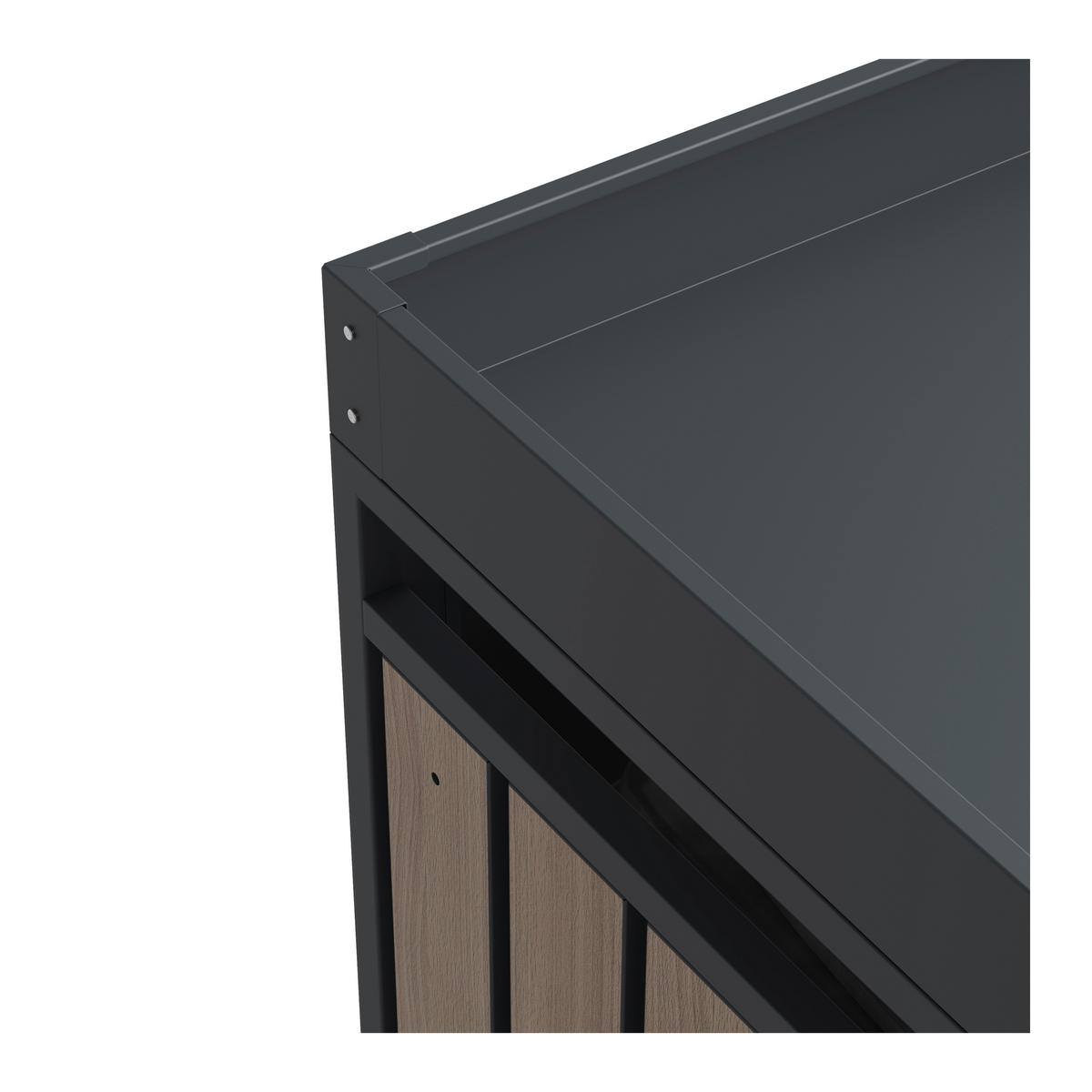 ÚLOŽNÝ BOX 68/80/124 cm   - hnedá/antracitová, Basics, kov (68/80/124cm) - Ambia Garden