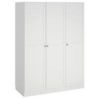 DREHTÜRENSCHRANK 147/200/61,7 cm 3-türig Weiß  - Silberfarben/Weiß, MODERN, Holzwerkstoff/Metall (147/200/61,7cm) - MID.YOU