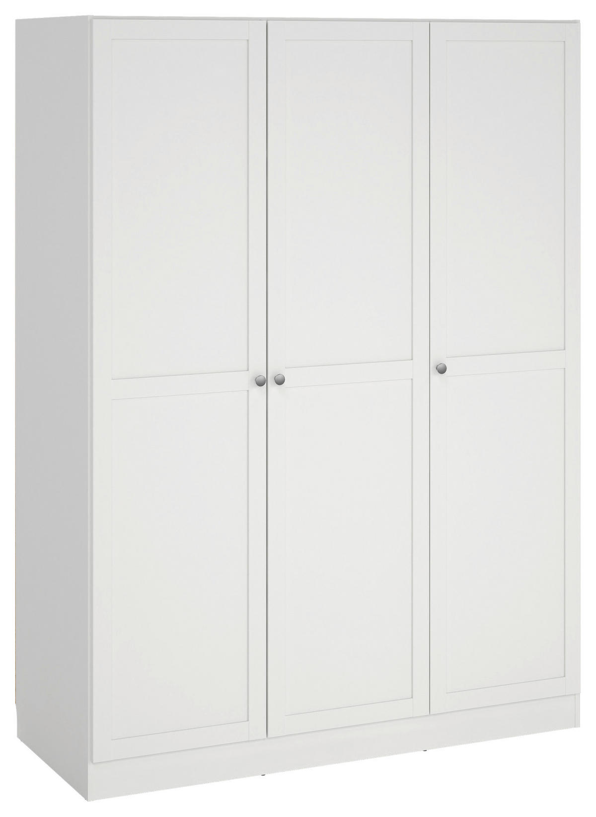 DREHTÜRENSCHRANK 147/200/61,7 cm 3-türig Weiß  - Silberfarben/Weiß, MODERN, Holzwerkstoff/Metall (147/200/61,7cm) - MID.YOU