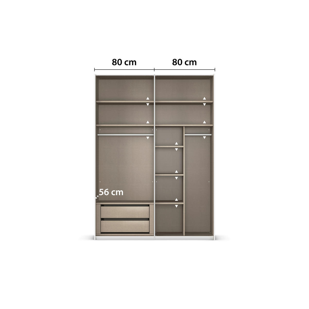 SCHWEBETÜRENSCHRANK in Champagner  - Champagner/Beige, Konventionell, Glas/Holzwerkstoff (162/223/68cm) - Novel