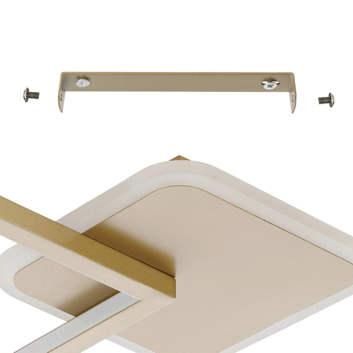 Plafonieră Cu Led    33/33/5 cm  - alb/auriu, Basics, metal (33/33/5cm)