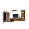 REGAL Naturfarben  60/180/40 cm  - Schwarz/Naturfarben, ROMANTIK / LANDHAUS, Holz/Metall (60/180/40cm) - Carryhome