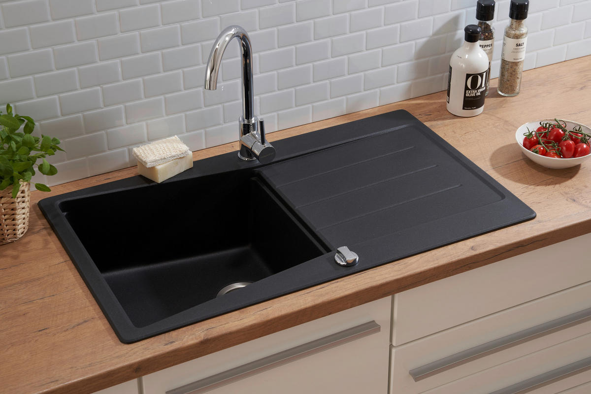 DISKHO 1725SEATTLE86X50S  - svart, Trend, sten (86/20/50cm) - Respekta
