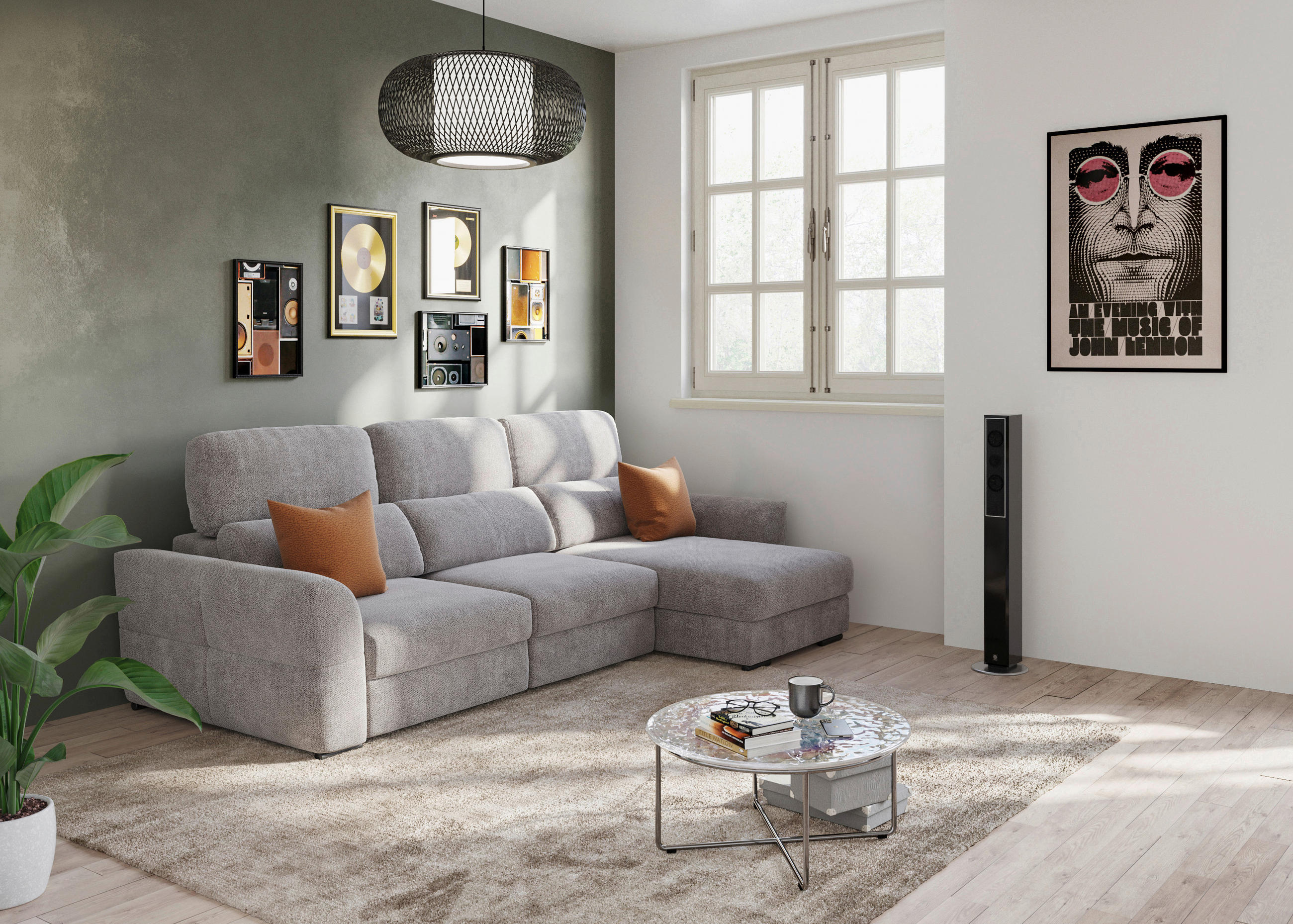ECKSOFA Taupe Mikrofaser  - Taupe, KONVENTIONELL, Textil (262/216cm) - MID.YOU