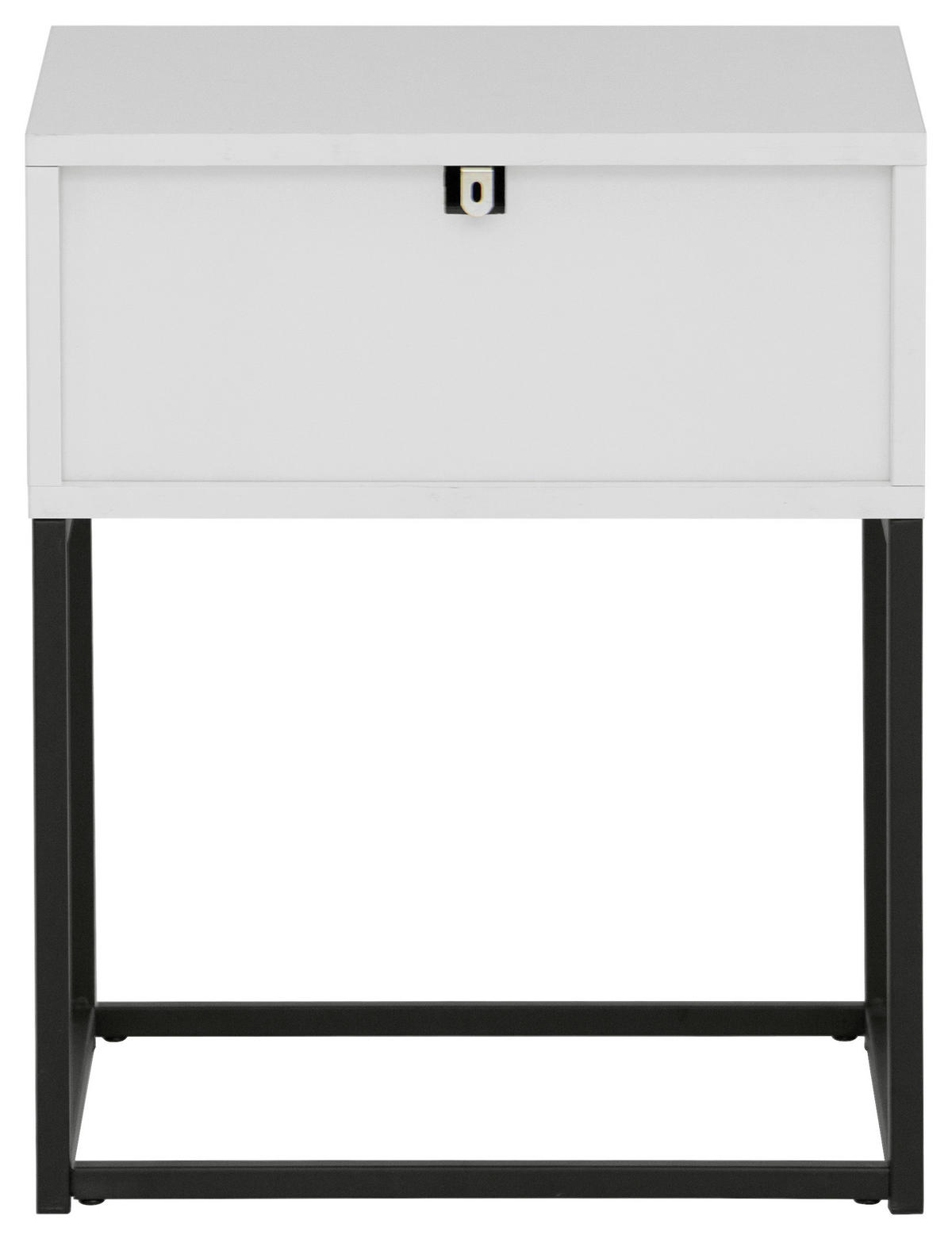NACHTSCHRANK 42,5/52/38,5 cm  - Schwarz/Weiß, KONVENTIONELL, Holzwerkstoff/Metall (42,5/52/38,5cm) - Boxxx