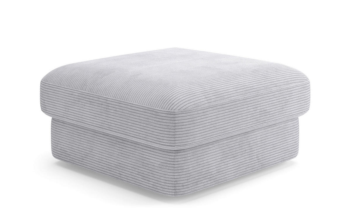 HOCKER FABIO E Cord Silberfarben  - Silberfarben/Schwarz, MODERN, Kunststoff/Textil (97/46/97cm) - Sit & More