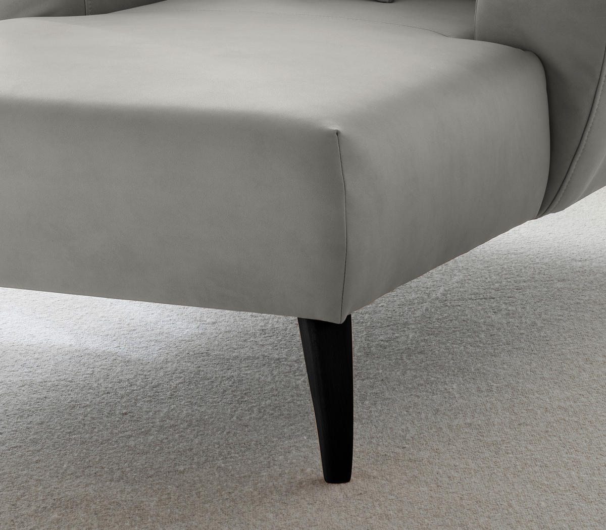 XXL-SESSEL in Lederlook Grau  - Schwarz/Grau, Modern, Holz/Textil (108/84/155cm) - Livetastic
