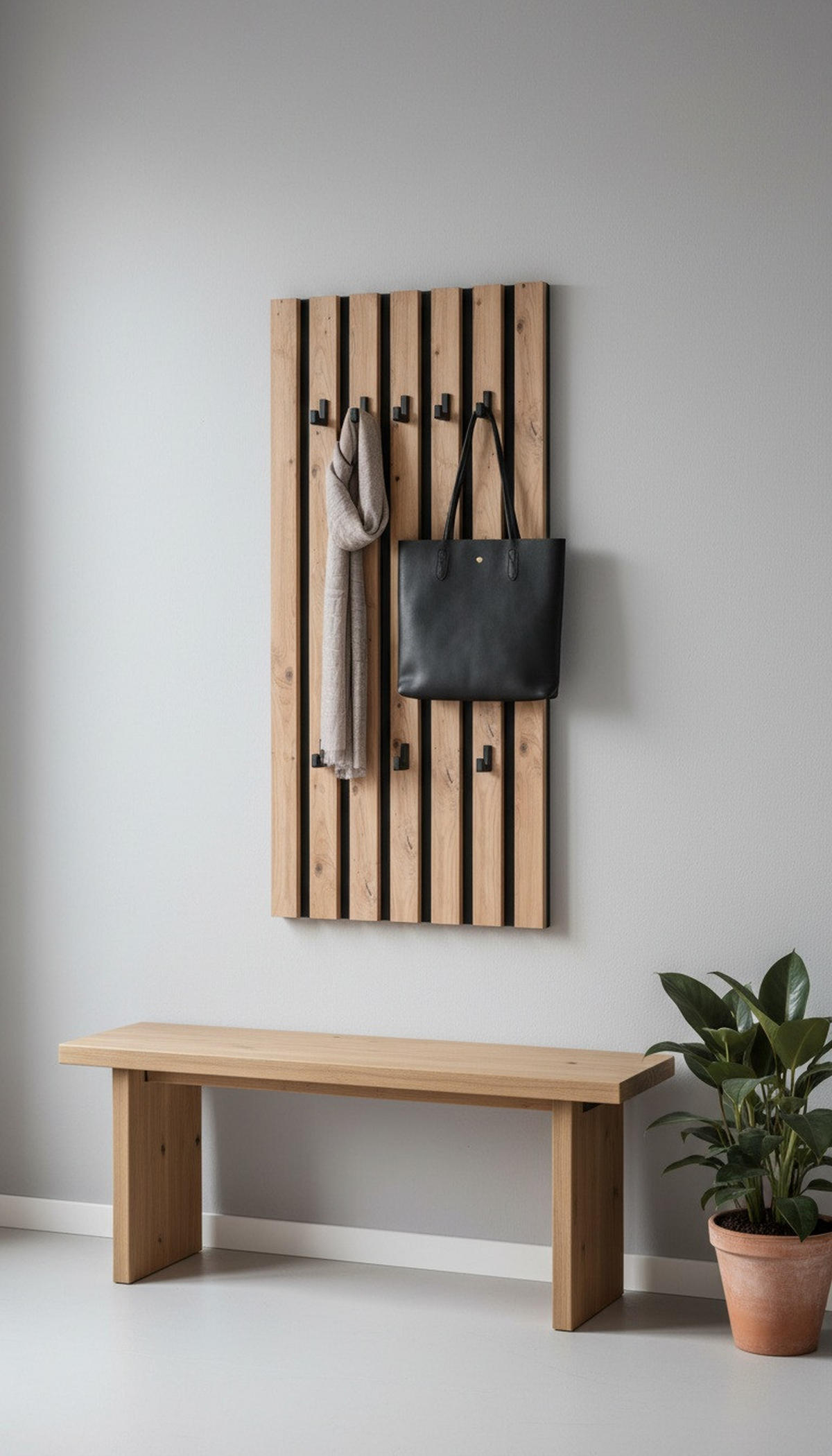 WANDGARDEROBE  in Schwarz, Eiche Artisan  - Schwarz/Eiche Artisan, Design, Holzwerkstoff (45/90/4cm) - Xora