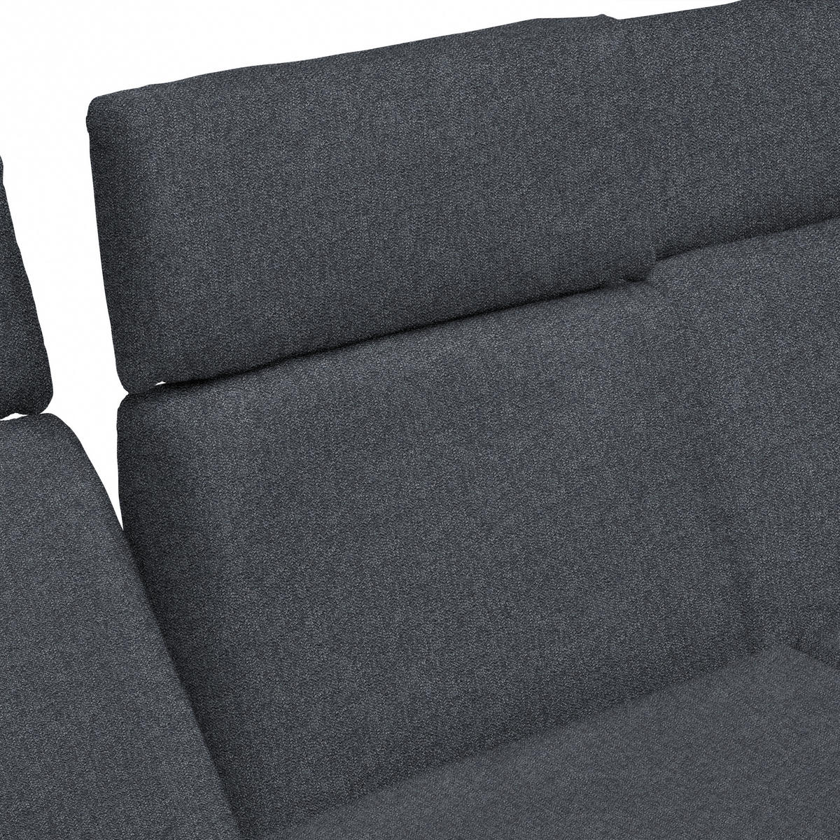 ECKSOFA Chenille, Flachgewebe Dunkelgrau  - Dunkelgrau/Schwarz, Design, Textil/Metall (239/270cm) - Koinor