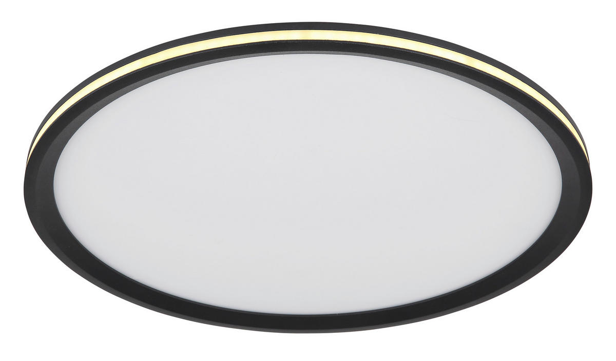 LED-DECKENLEUCHTE 40/5 cm   - Opal/Schwarz, Design, Kunststoff/Metall (40/5cm) - Globo