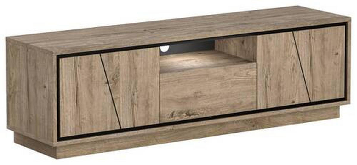 KOMODA POD TELEVIZI, koňaková, 190/58/50 cm - koňaková, Design, kompozitní dřevo (190/58/50cm) - Livetastic