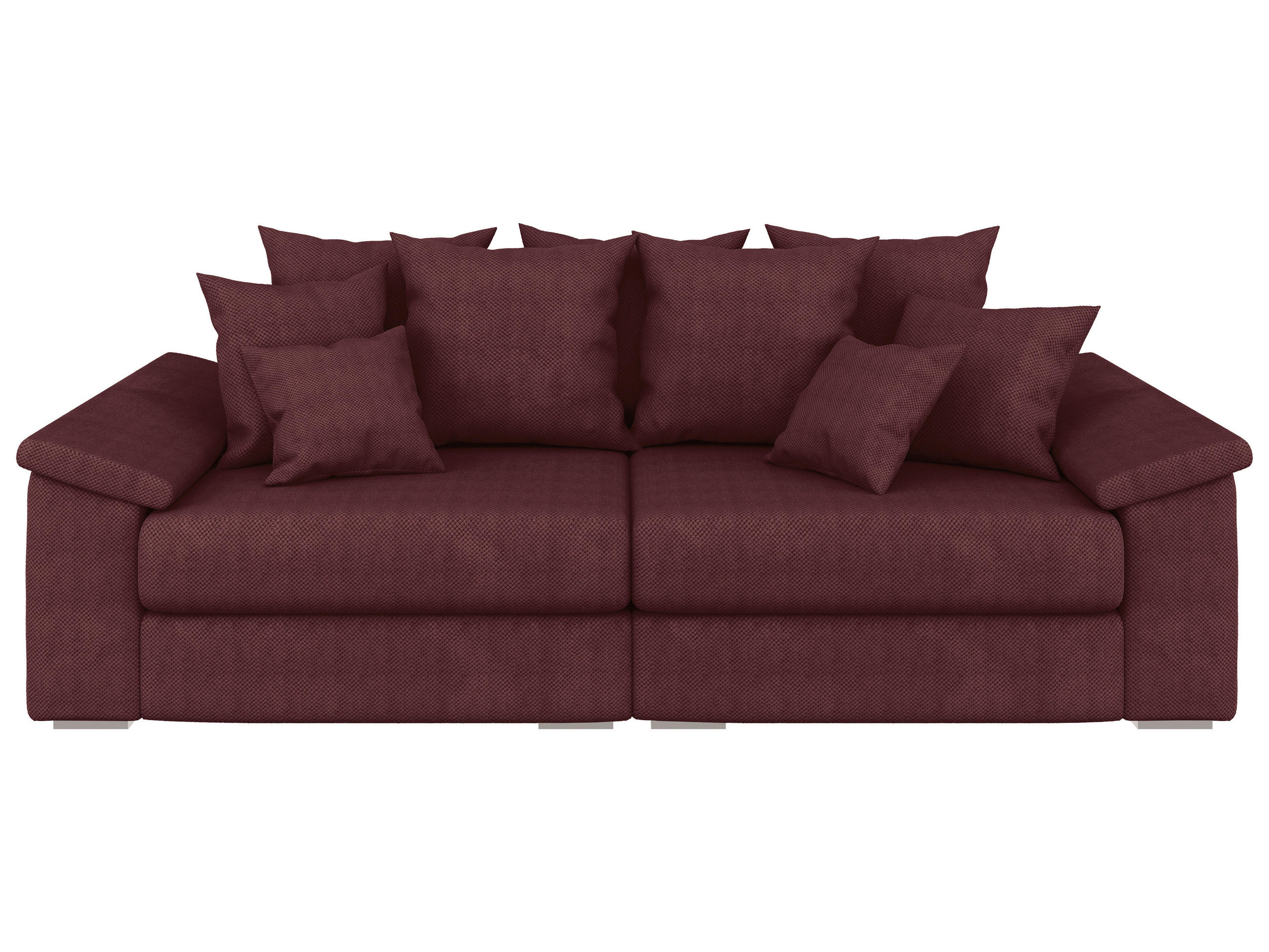 BIGSOFA TERMINI Velours, Webstoff Bordeaux  - Bordeaux/Beige, Design, Holz/Textil (260/98/123cm) - MID.YOU