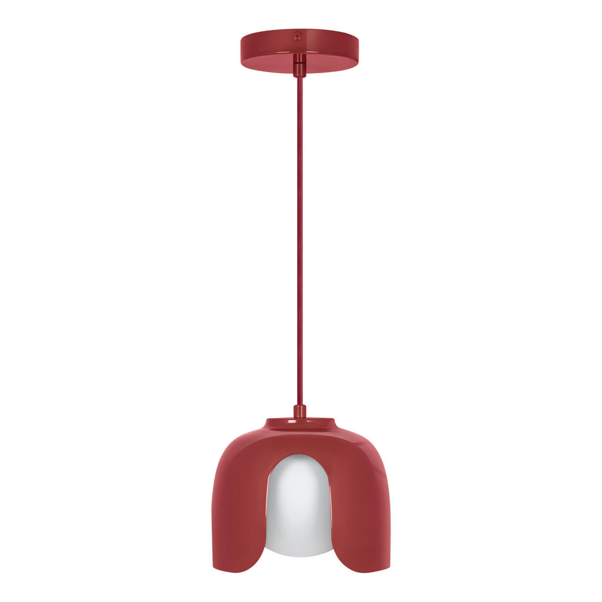 PENDELLEUCHTE 20/121,5 cm  - Rot, Basics, Glas/Metall (20/121,5cm) - Osram