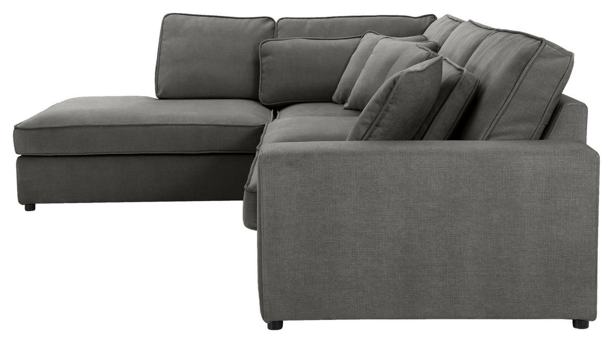ECKSOFA Flachgewebe Taupe  - Taupe/Schwarz, Modern, Kunststoff/Textil (228/307cm) - Carryhome