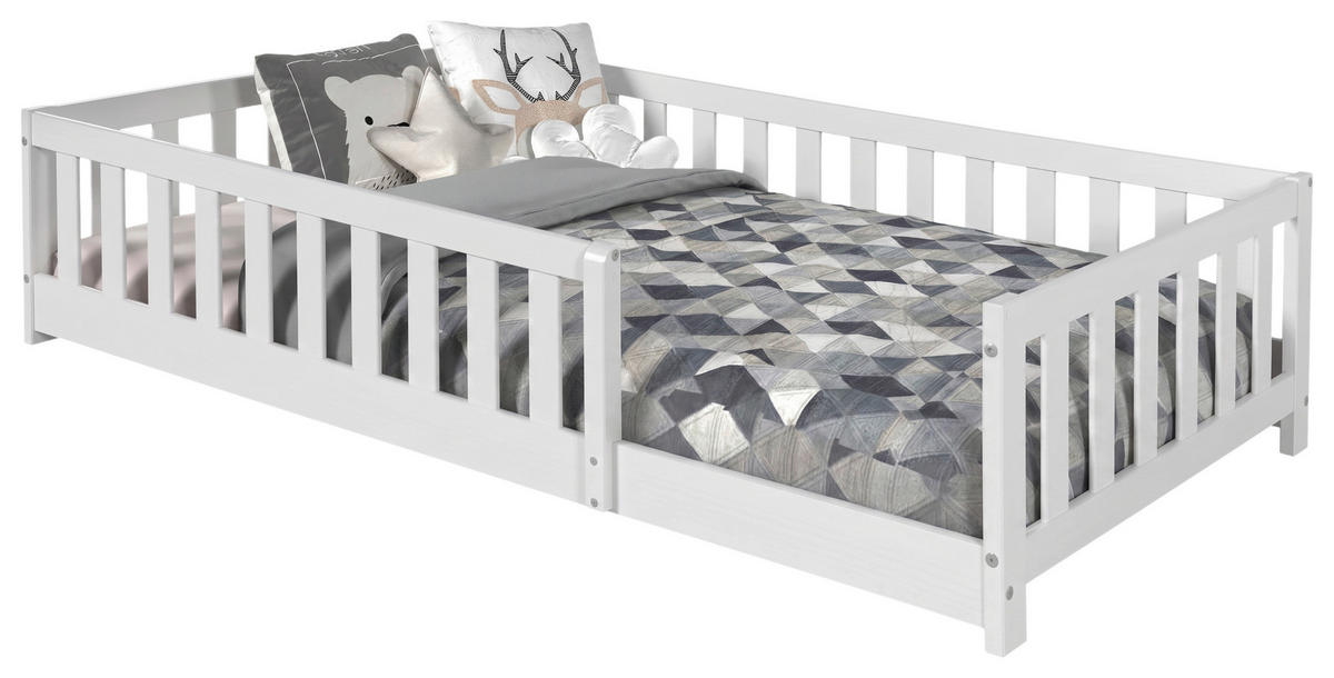 BODENBETT 90/200 cm  in Weiß  - Weiß, MODERN, Holz/Holzwerkstoff (90/200cm) - P & B
