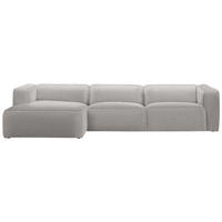 ECKSOFA in Webstoff Graubraun  - Graubraun/Schwarz, Design, Kunststoff/Textil (163/332cm) - Stylife